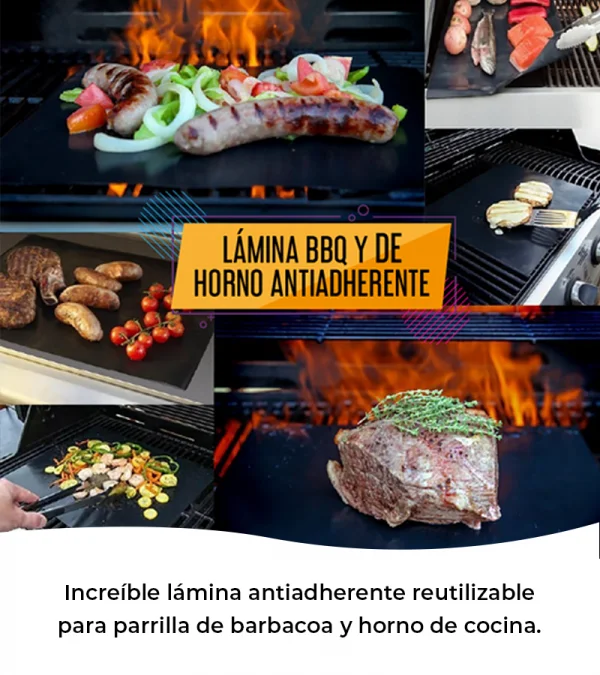 Juego de láminas antiadherentes para parrilla y/o barbacoa - Image 2