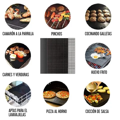 Juego de láminas antiadherentes para parrilla y/o barbacoa - Image 4