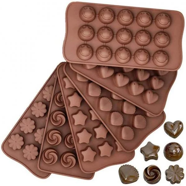 Juego de 6 Moldes de Chocolate en Silicona